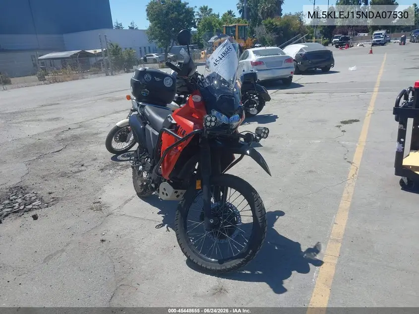 2022 Kawasaki Kl650 J VIN: ML5KLEJ15NDA07530 Lot: 45448655