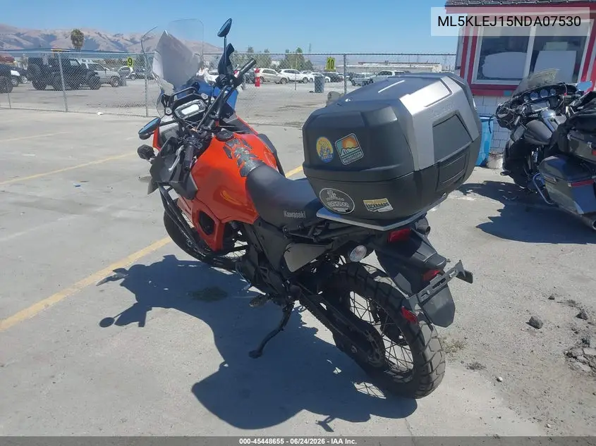 2022 Kawasaki Kl650 J VIN: ML5KLEJ15NDA07530 Lot: 45448655