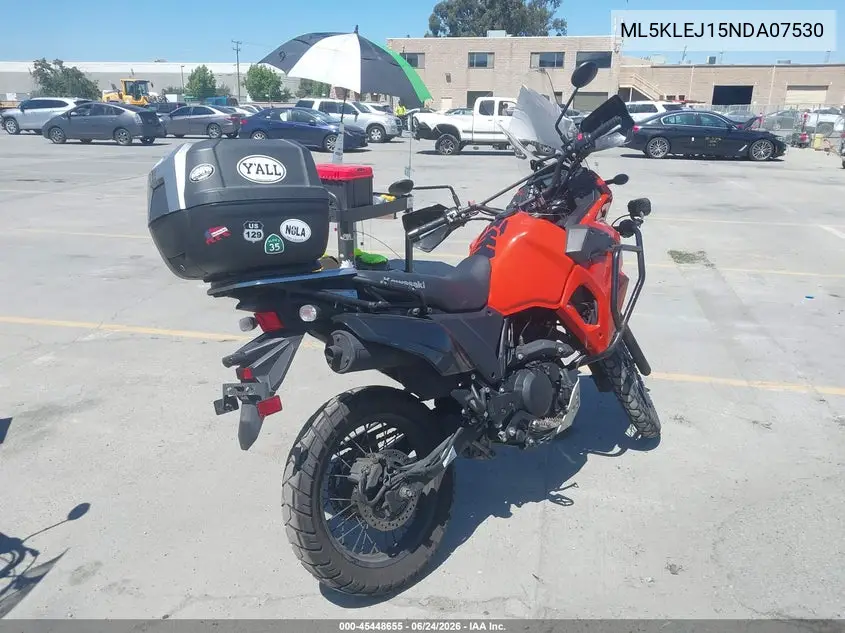 2022 Kawasaki Kl650 J VIN: ML5KLEJ15NDA07530 Lot: 45448655