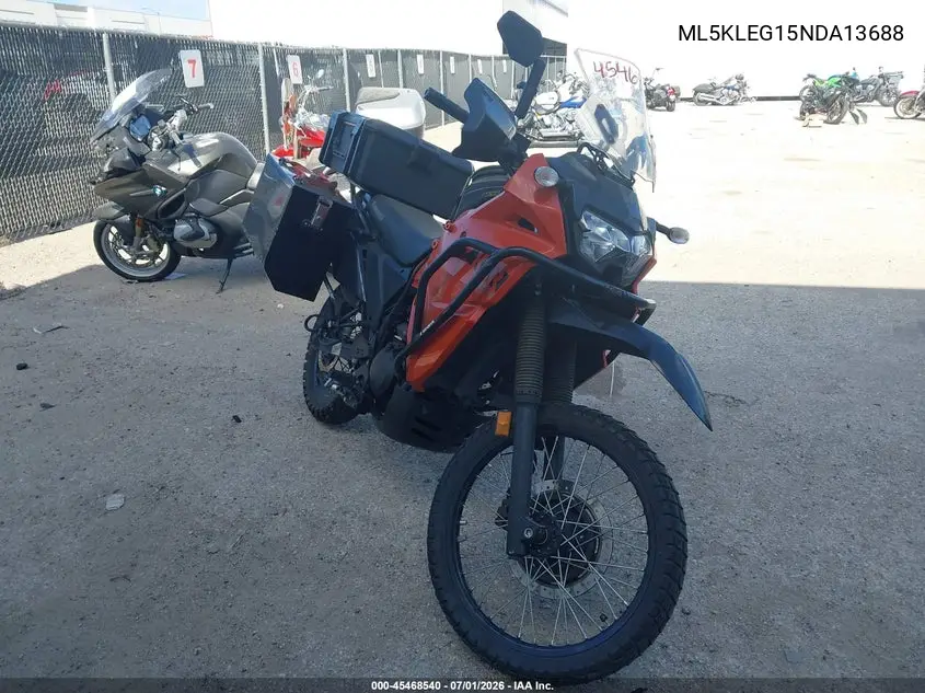 2022 Kawasaki Kl650 G VIN: ML5KLEG15NDA13688 Lot: 45468540