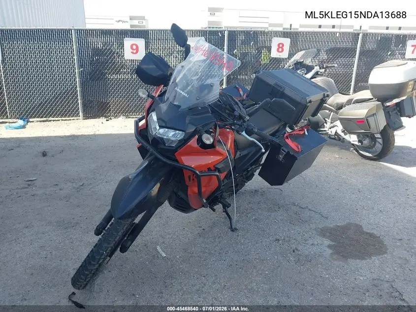 2022 Kawasaki Kl650 G VIN: ML5KLEG15NDA13688 Lot: 45468540