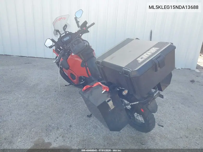 2022 Kawasaki Kl650 G VIN: ML5KLEG15NDA13688 Lot: 45468540