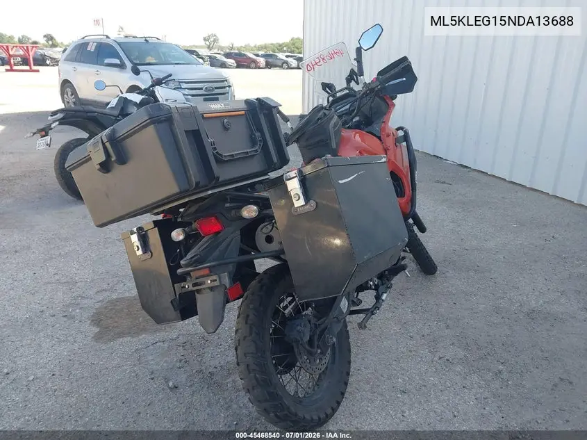 2022 Kawasaki Kl650 G VIN: ML5KLEG15NDA13688 Lot: 45468540