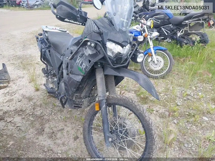 2022 Kawasaki Kl650 L VIN: ML5KLEL13NDA05031 Lot: 45496568