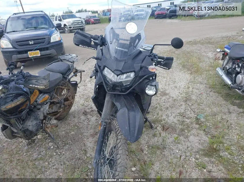 2022 Kawasaki Kl650 L VIN: ML5KLEL13NDA05031 Lot: 45496568