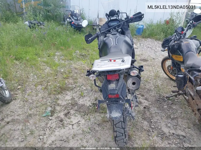 2022 Kawasaki Kl650 L VIN: ML5KLEL13NDA05031 Lot: 45496568