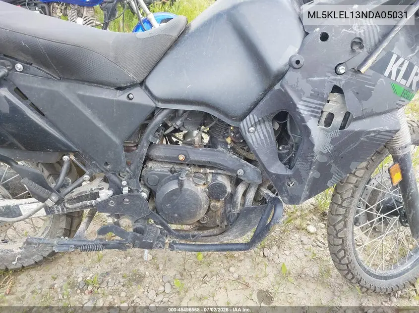 2022 Kawasaki Kl650 L VIN: ML5KLEL13NDA05031 Lot: 45496568