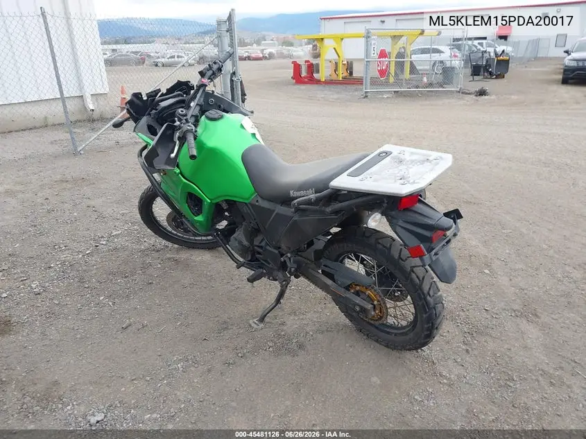 2023 Kawasaki Kl650 M VIN: ML5KLEM15PDA20017 Lot: 45481126
