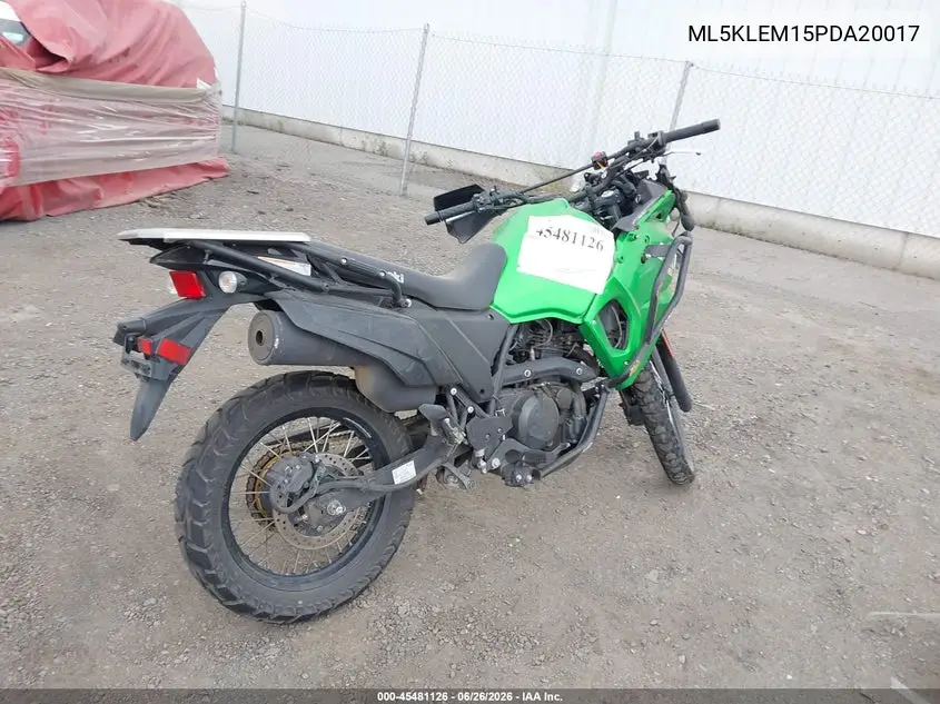 2023 Kawasaki Kl650 M VIN: ML5KLEM15PDA20017 Lot: 45481126