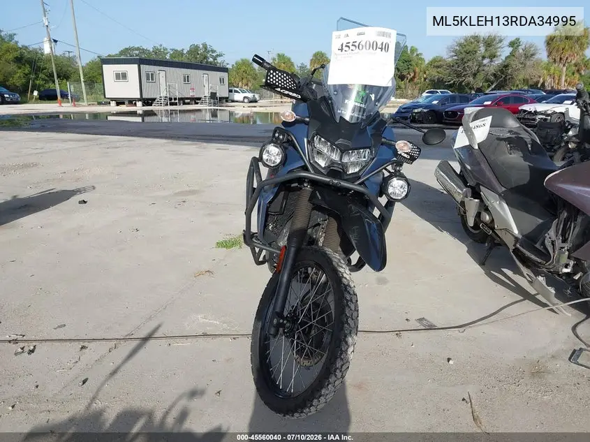 2024 Kawasaki Kl650 H VIN: ML5KLEH13RDA34995 Lot: 45560040