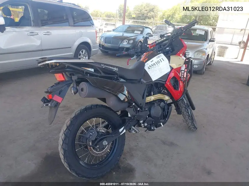2024 Kawasaki Kl650 G VIN: ML5KLEG12RDA31023 Lot: 45591011