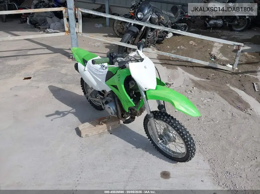 2018 Kawasaki Klx110 C VIN: JKALXSC14JDAB1806 Lot: 45026566