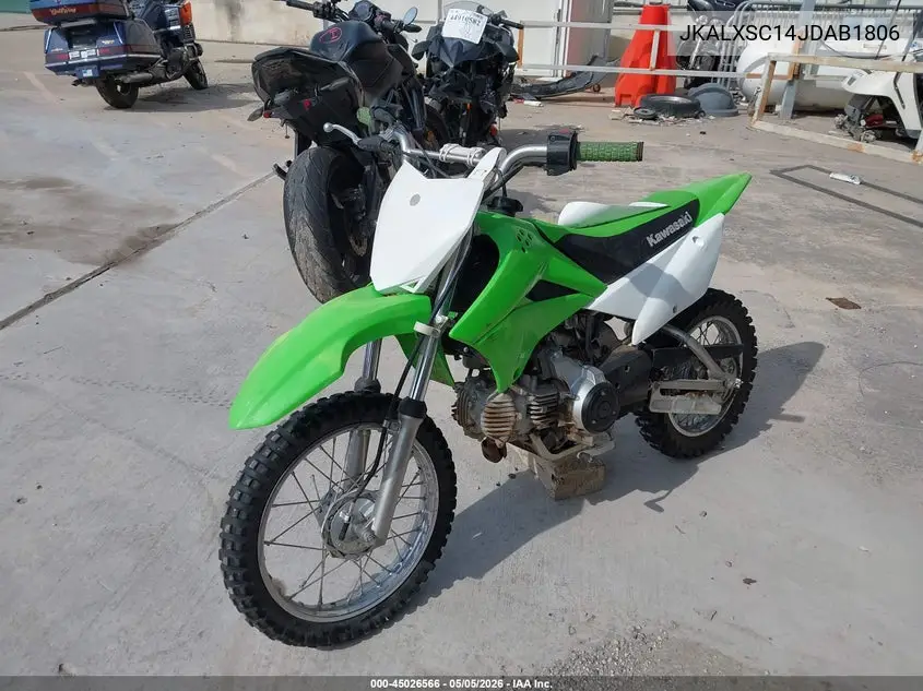 2018 Kawasaki Klx110 C VIN: JKALXSC14JDAB1806 Lot: 45026566
