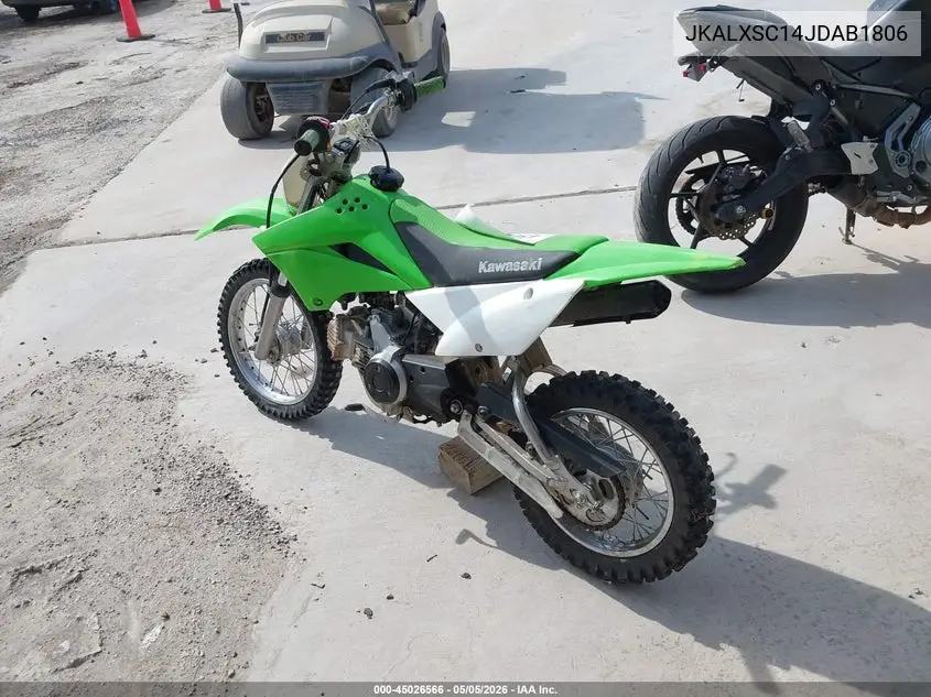 2018 Kawasaki Klx110 C VIN: JKALXSC14JDAB1806 Lot: 45026566