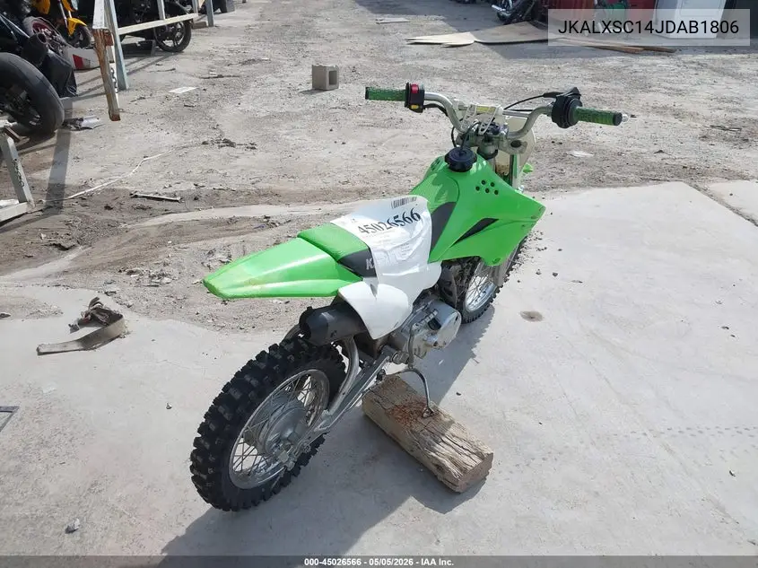 2018 Kawasaki Klx110 C VIN: JKALXSC14JDAB1806 Lot: 45026566