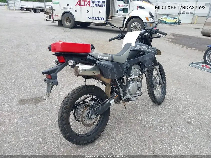 2024 Kawasaki Klx300 F VIN: ML5LXBF12RDA27692 Lot: 45493501