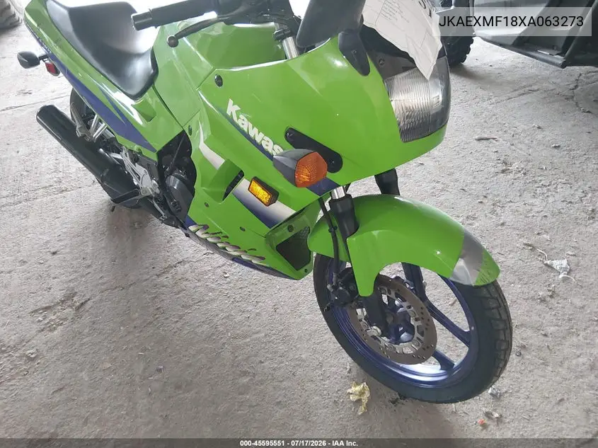 1999 Kawasaki Ex250 F VIN: JKAEXMF18XA063273 Lot: 45595551