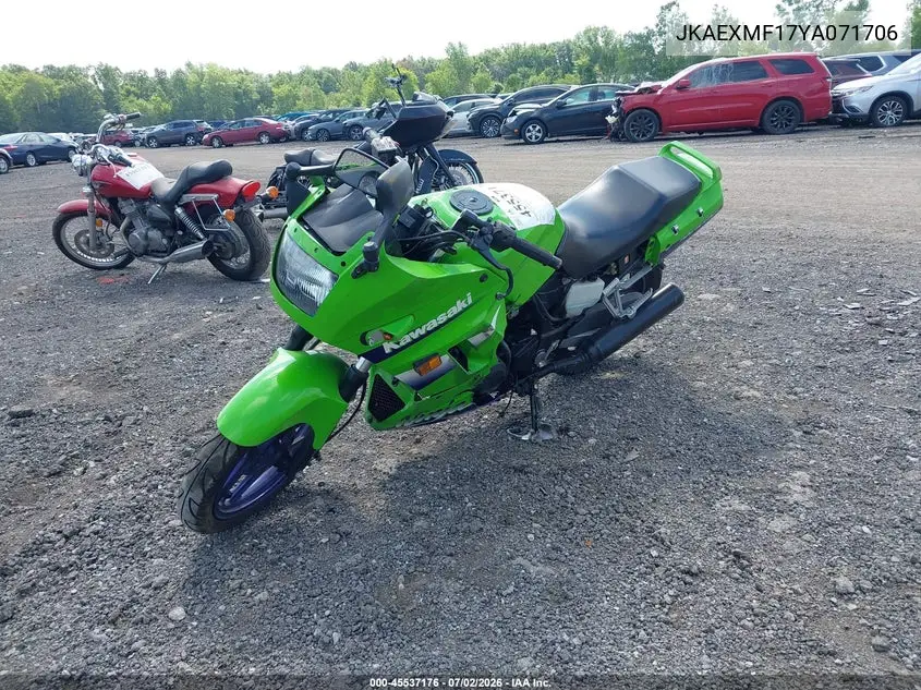 2000 Kawasaki Ex250 F VIN: JKAEXMF17YA071706 Lot: 45537176