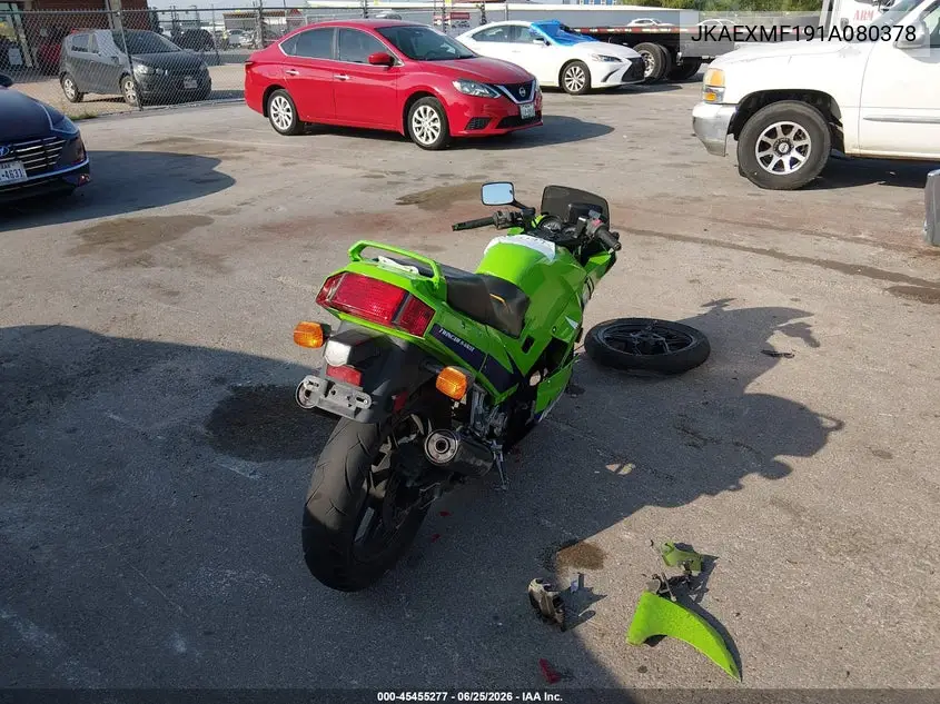 2001 Kawasaki Ex250 F VIN: JKAEXMF191A080378 Lot: 45455277