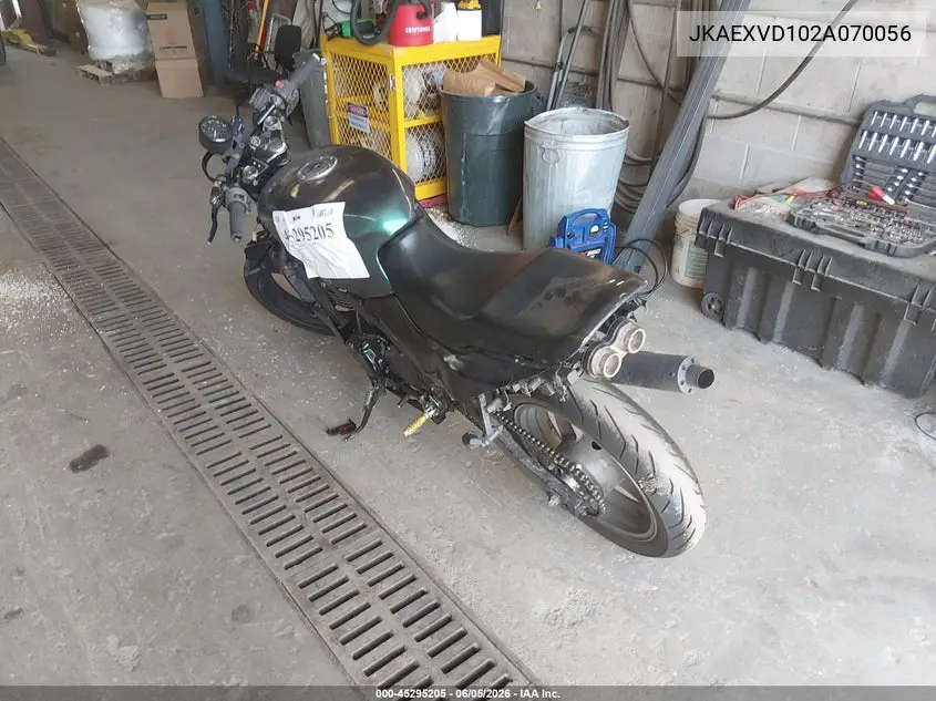 2002 Kawasaki Ex500 D VIN: JKAEXVD102A070056 Lot: 45295205