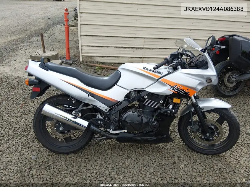 2004 Kawasaki Ex500 D VIN: JKAEXVD124A086388 Lot: 45479826
