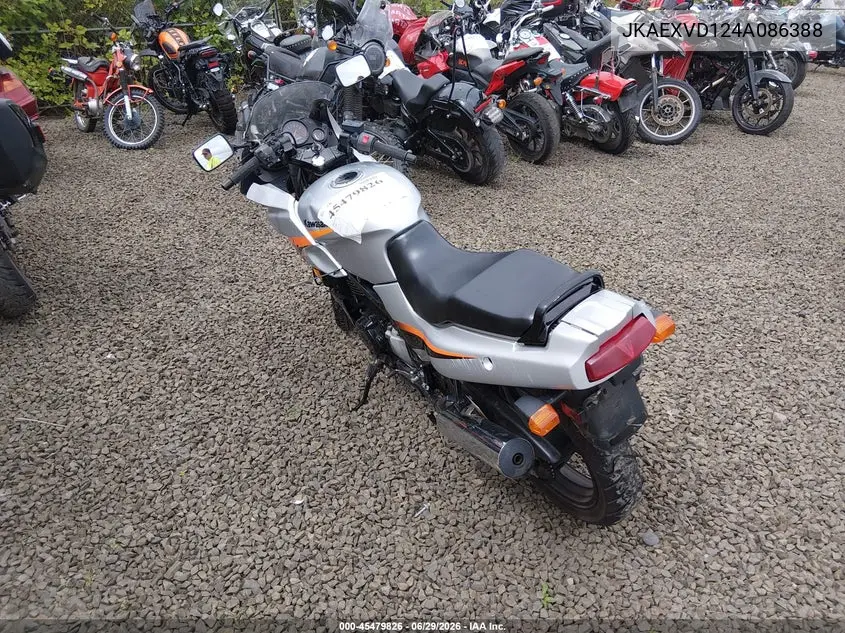2004 Kawasaki Ex500 D VIN: JKAEXVD124A086388 Lot: 45479826
