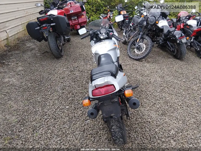 2004 Kawasaki Ex500 D VIN: JKAEXVD124A086388 Lot: 45479826