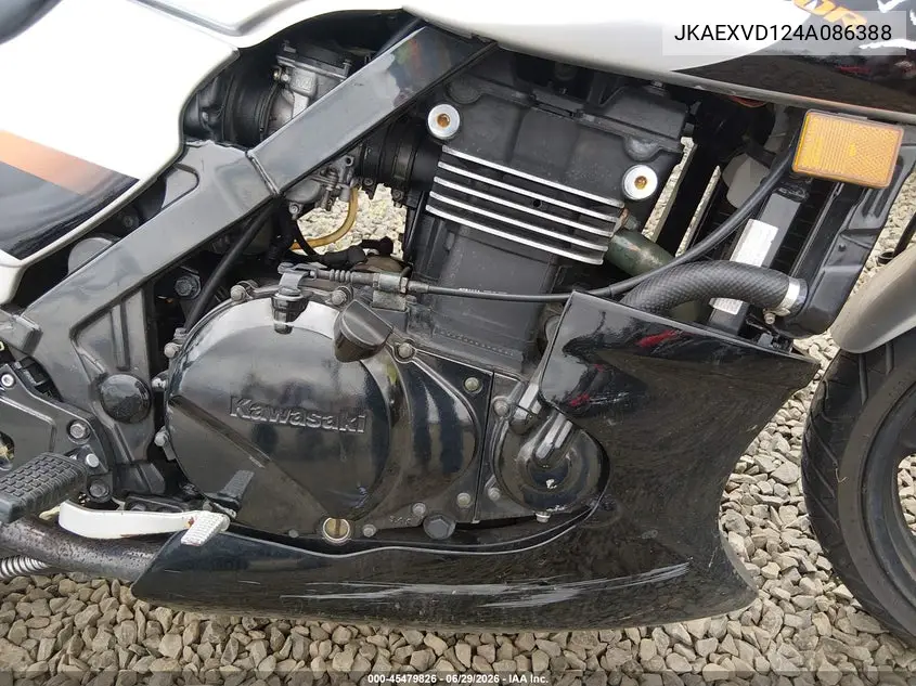 2004 Kawasaki Ex500 D VIN: JKAEXVD124A086388 Lot: 45479826