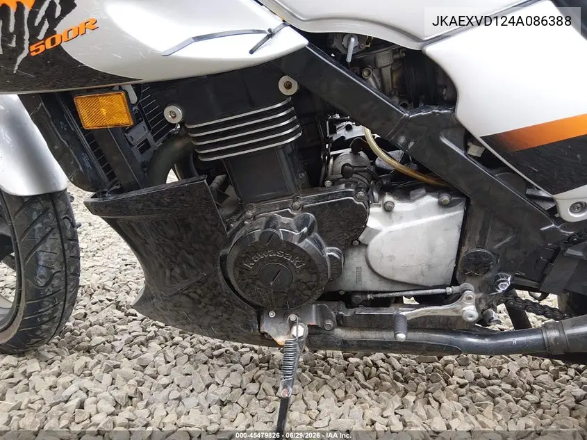 2004 Kawasaki Ex500 D VIN: JKAEXVD124A086388 Lot: 45479826