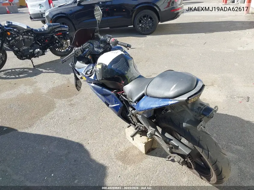 2010 Kawasaki Ex250 J VIN: JKAEXMJ19ADA62617 Lot: 45280693