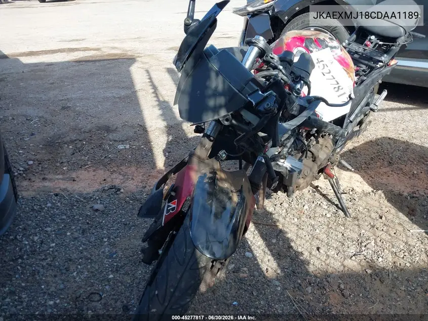2012 Kawasaki Ex250 J VIN: JKAEXMJ18CDAA1189 Lot: 45277817
