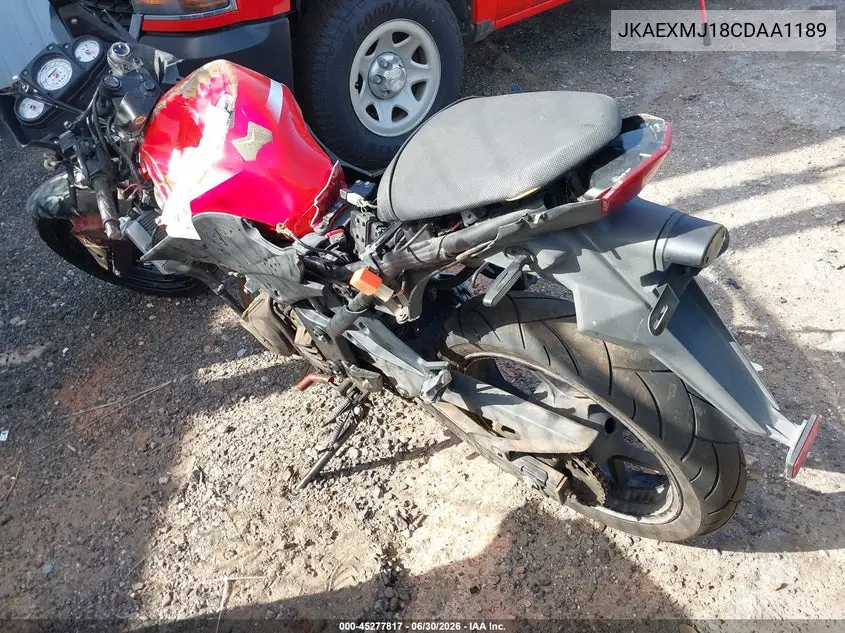 2012 Kawasaki Ex250 J VIN: JKAEXMJ18CDAA1189 Lot: 45277817