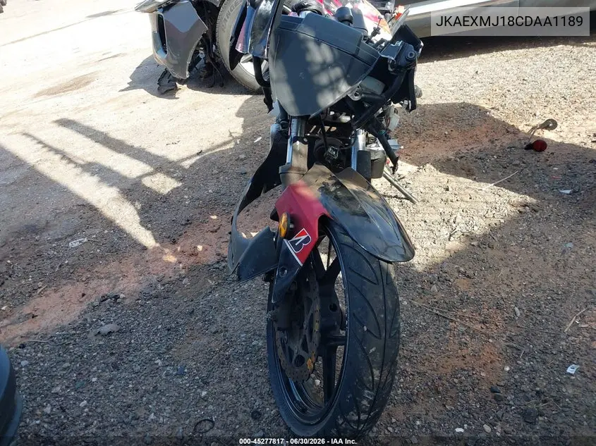 2012 Kawasaki Ex250 J VIN: JKAEXMJ18CDAA1189 Lot: 45277817