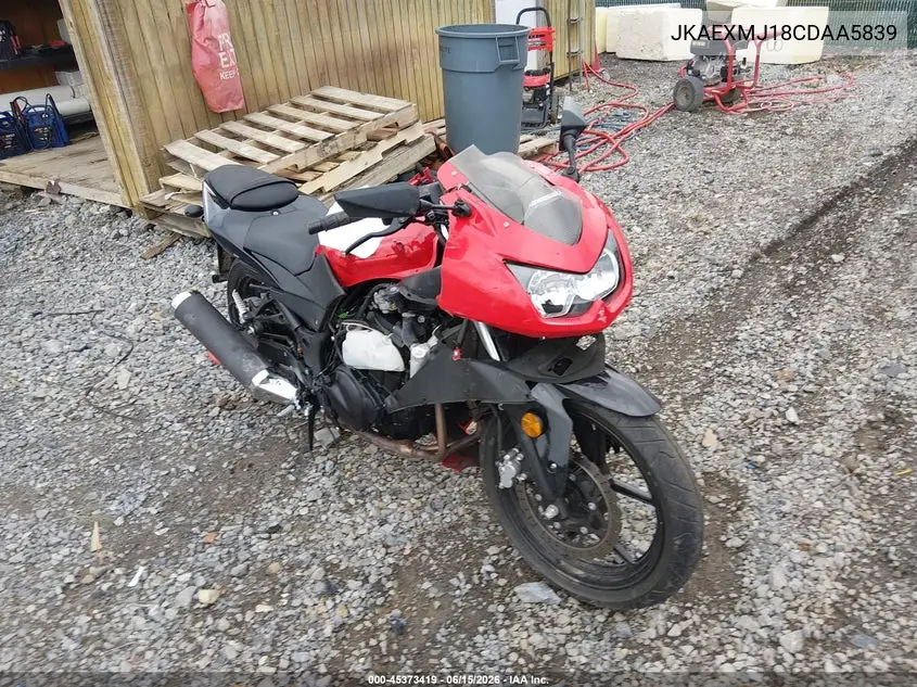 2012 Kawasaki Ex250 J VIN: JKAEXMJ18CDAA5839 Lot: 45373419