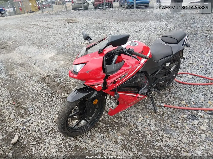 2012 Kawasaki Ex250 J VIN: JKAEXMJ18CDAA5839 Lot: 45373419