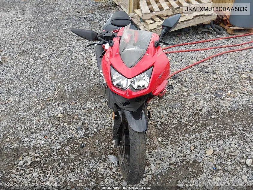 2012 Kawasaki Ex250 J VIN: JKAEXMJ18CDAA5839 Lot: 45373419