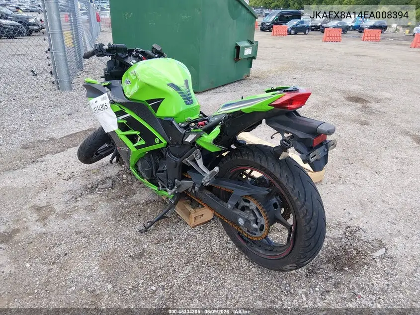 2014 Kawasaki Ex300 A VIN: JKAEX8A14EA008394 Lot: 45334305
