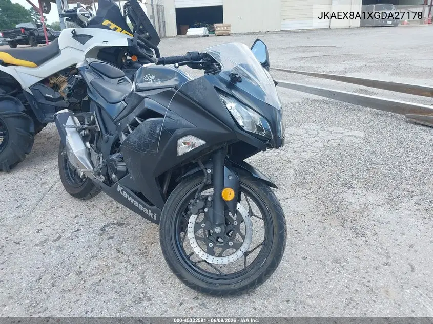 2016 Kawasaki Ex300 A VIN: JKAEX8A1XGDA27178 Lot: 45332581