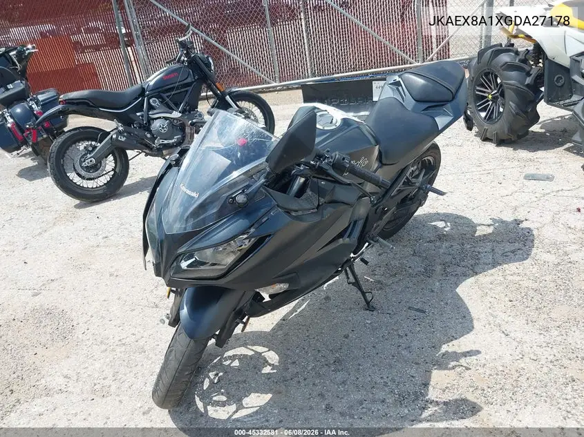 2016 Kawasaki Ex300 A VIN: JKAEX8A1XGDA27178 Lot: 45332581