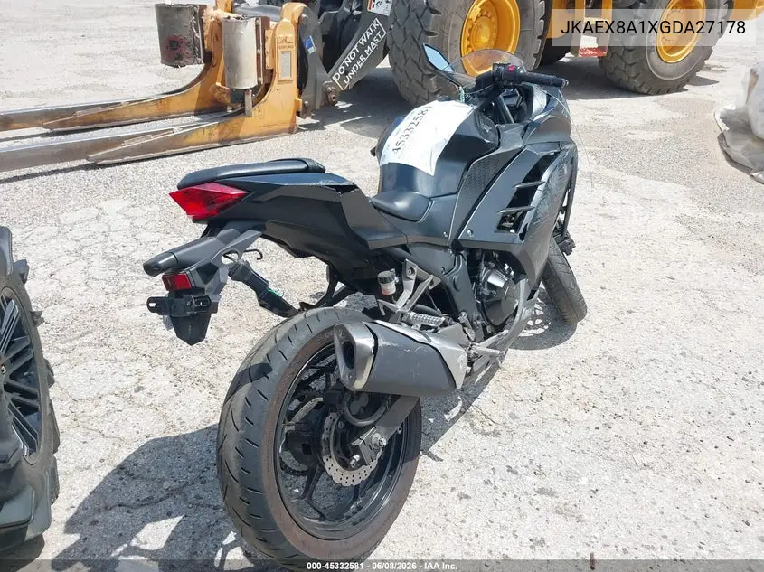 2016 Kawasaki Ex300 A VIN: JKAEX8A1XGDA27178 Lot: 45332581