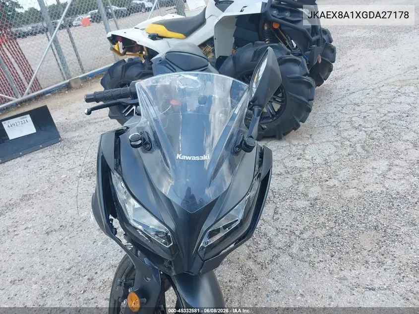2016 Kawasaki Ex300 A VIN: JKAEX8A1XGDA27178 Lot: 45332581