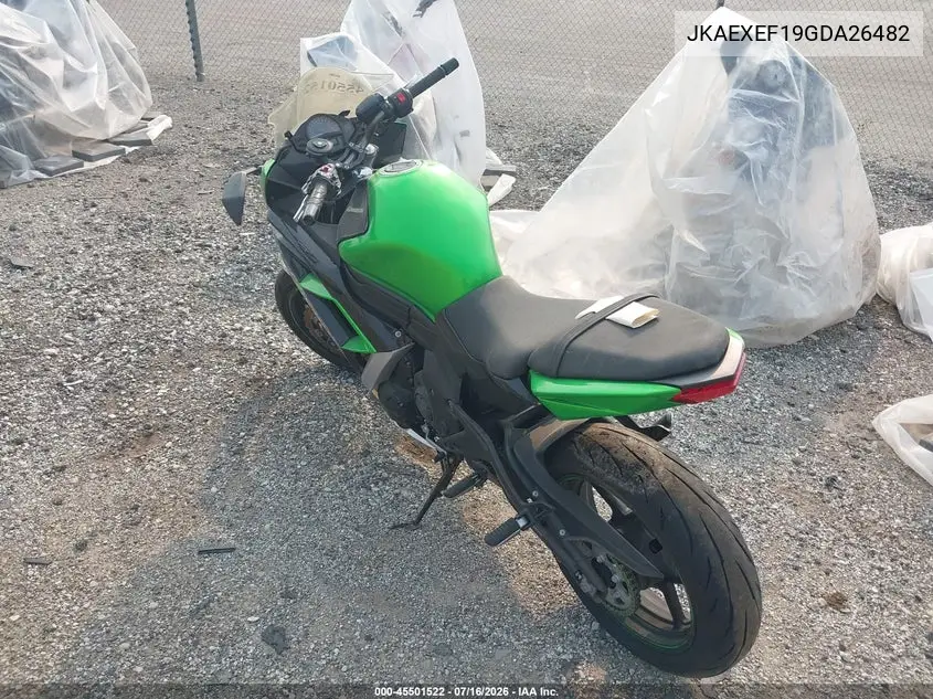 2016 Kawasaki Ex650 F VIN: JKAEXEF19GDA26482 Lot: 45501522