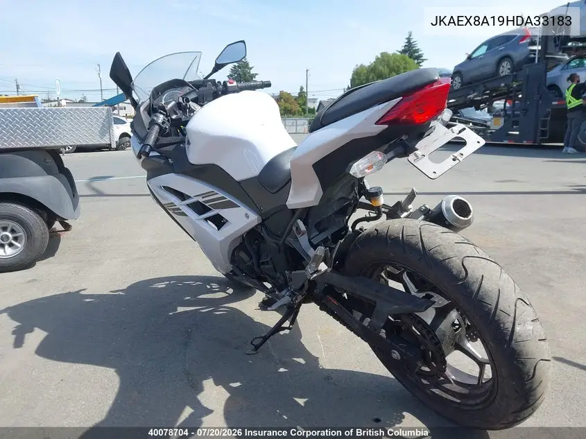2017 Kawasaki Ex300 A VIN: JKAEX8A19HDA33183 Lot: 40078704