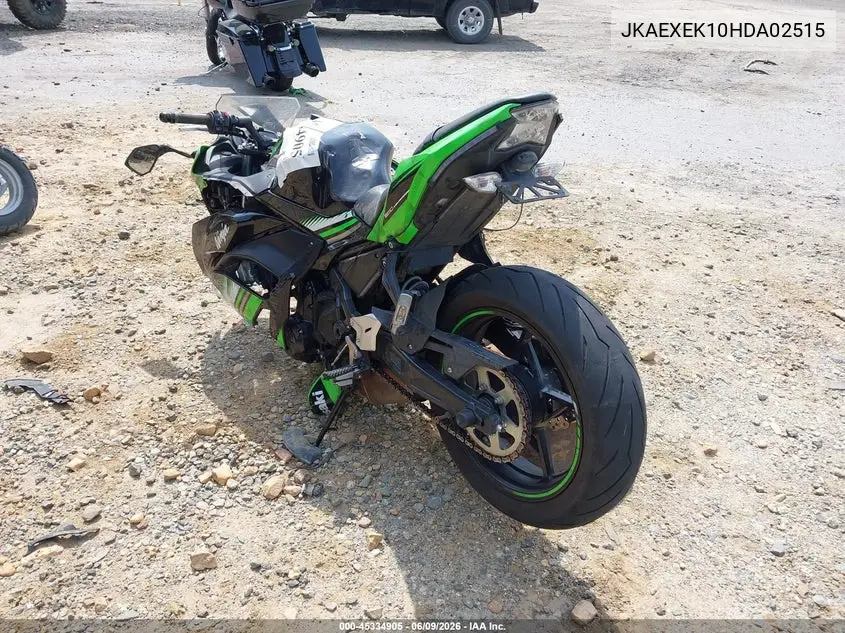 2017 Kawasaki Ex650 F VIN: JKAEXEK10HDA02515 Lot: 45334905