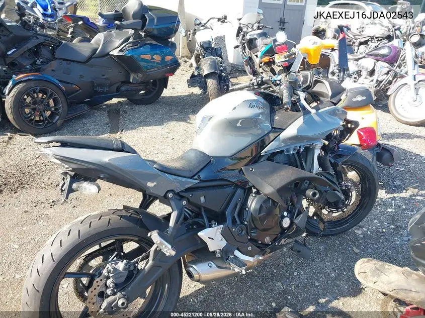 2018 Kawasaki Ex650 J VIN: JKAEXEJ16JDA02543 Lot: 45221200