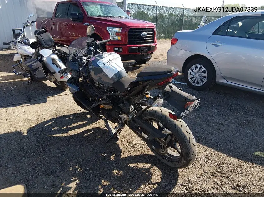 2018 Kawasaki Ex400 VIN: JKAEXKG12JDA07339 Lot: 45526709
