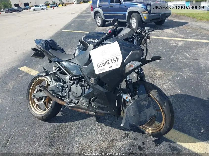 2019 Kawasaki Ex400 VIN: JKAEXKG1XKDA30059 Lot: 45120939