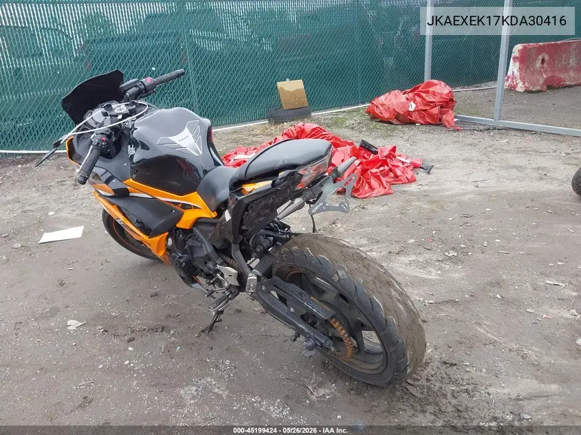 2019 Kawasaki Ex650 F VIN: JKAEXEK17KDA30416 Lot: 45199424