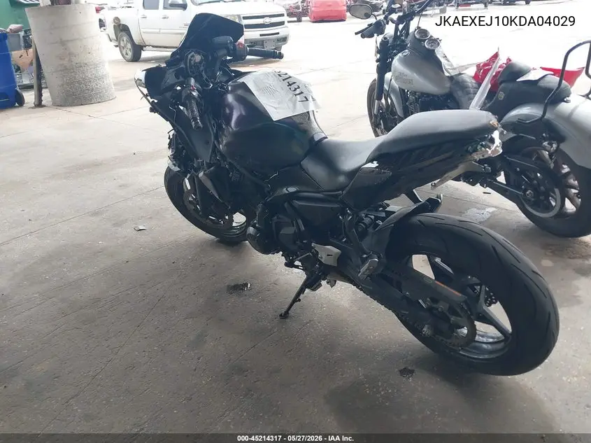 2019 Kawasaki Ex650 J VIN: JKAEXEJ10KDA04029 Lot: 45214317