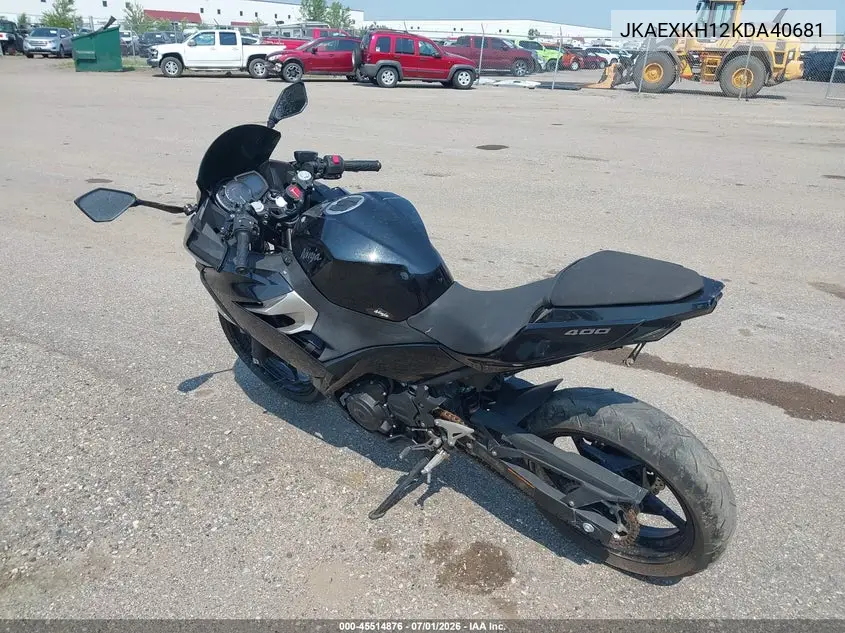 2019 Kawasaki Ex400 VIN: JKAEXKH12KDA40681 Lot: 45514876